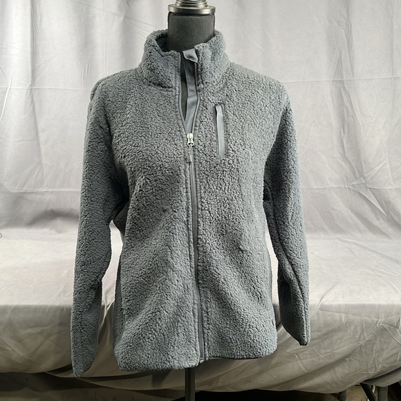 NWT! Eddie Bauer Cozy & Stylish Full-Zip Grey Fleece Jacket. - Picture 4 of 4